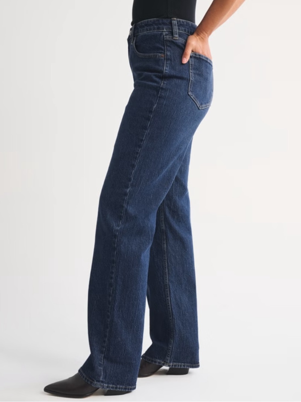 Abercrombie & Fitch High Rise 90’s Relaxed Curve Love Dark Wash Women 31 Long - Picture 2 of 7